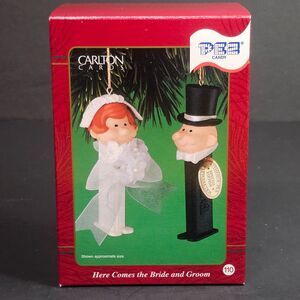 Pez Bride & Groom Ornaments American Greetings Vtg 2001 Special Edition